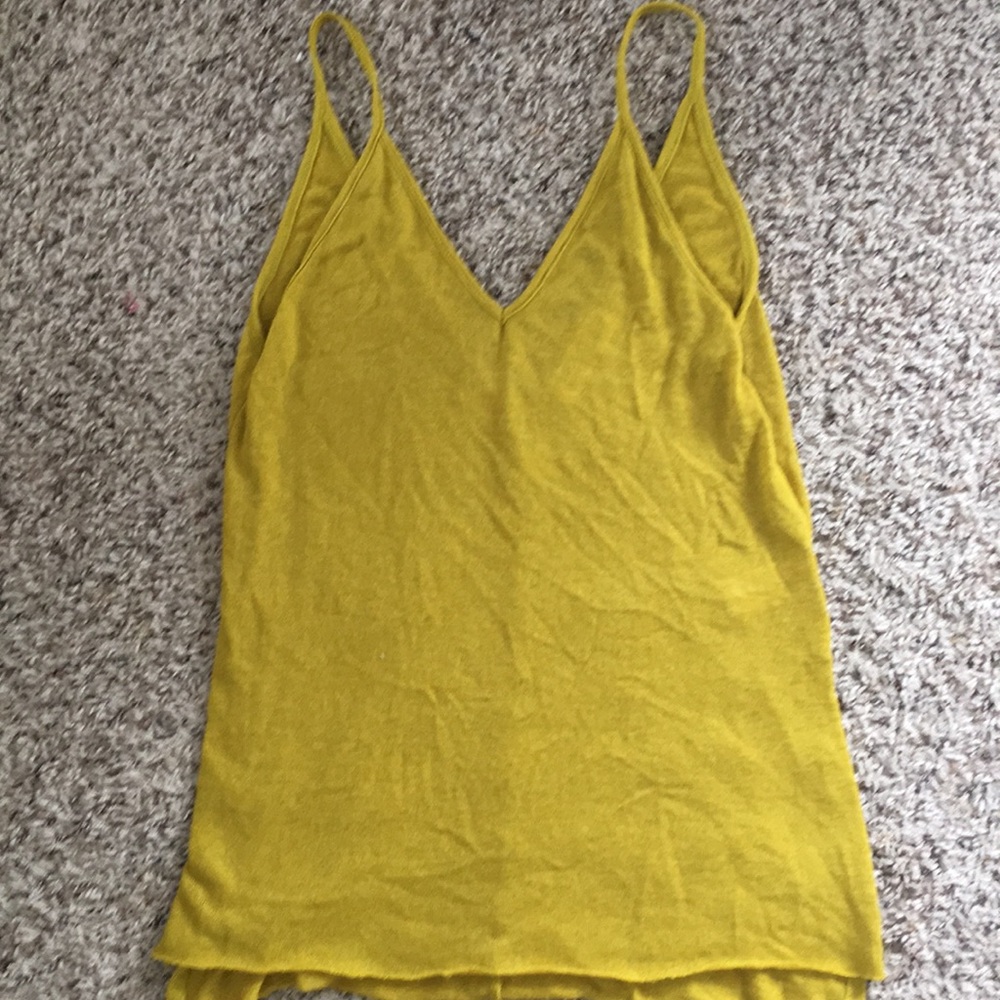 Project social mustard colored tank top